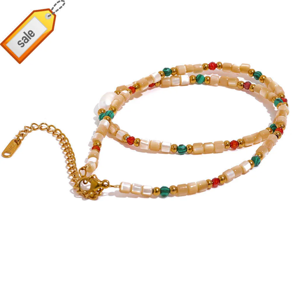 Jinyou 996 Natural Coffee Jade Stone Learls Handmange Beads Netlish Necklace 2023 Women Stainsal Steel Grouproof Jewelry