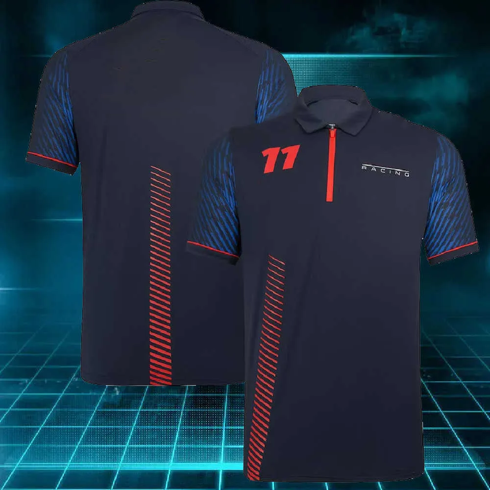 2023 T-shirt à manches courtes pour hommes d'été T-shirts F1 Racing Team New Red Formula One 11 Suit Moto Riding Sports de plein air Uniforme à manches courtes surdimensionné Bull Top F7qc