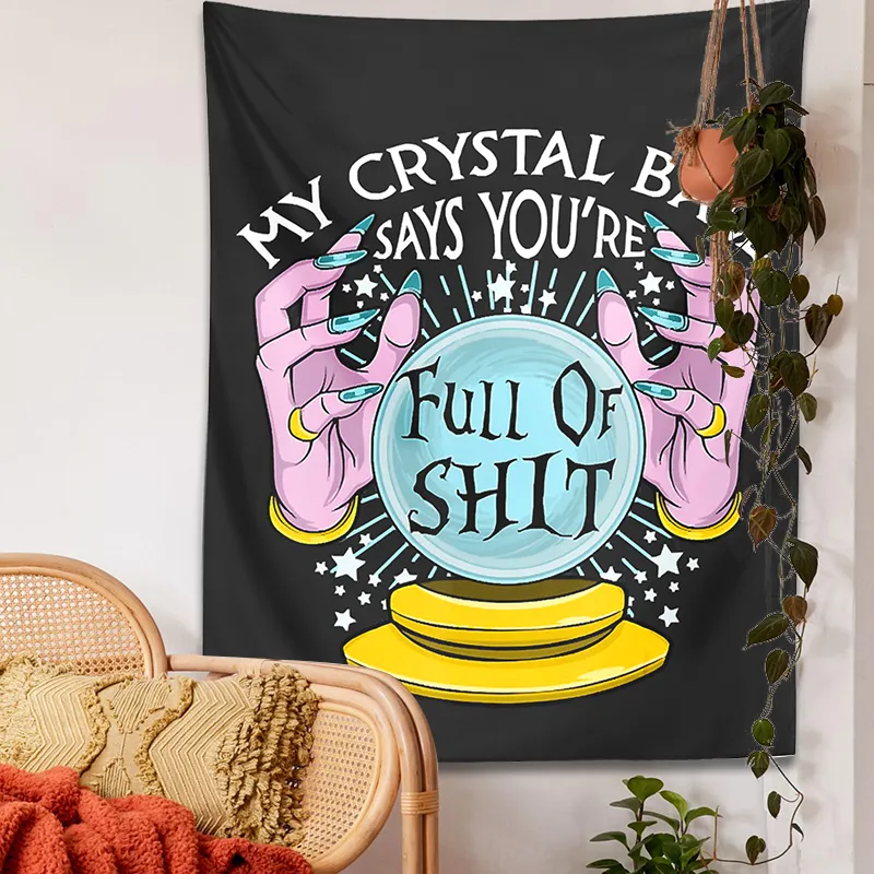 Tapestries Magic Moon Tapestry Wall Hanging Crystal Ball Tarot Hand Divination Witchcraft Hippie Mattress Dorm Room Home Decor 230531 From 8 66 DHgate