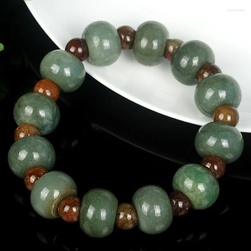 Catene di giada naturale A Cargo Road Pass Bracciale Transport Bead Beaded Handmade Eb3000 #