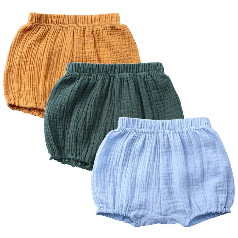 Salopette bébé Shorts fille garçon pantalons d'été pour tout-petits enfants enfants blanc plaine coton Bloomers solide vêtements décontractés 230601