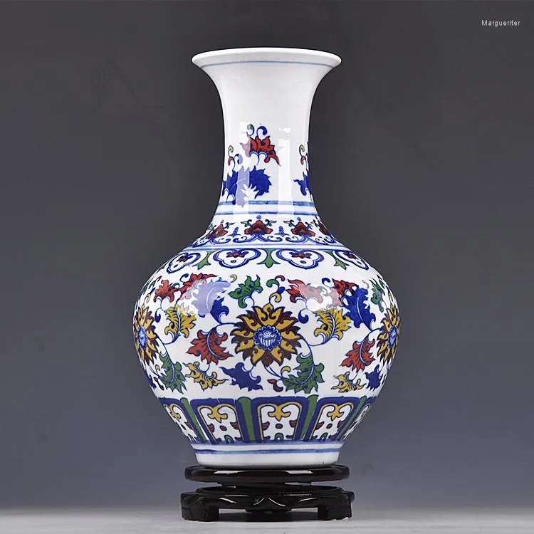 Wazony specjalna oferta jingdezhen ceramika wazon ozdoby wyposażenia domu pastelowy niebiesko -biały nowoczesne dekoracja salonu
