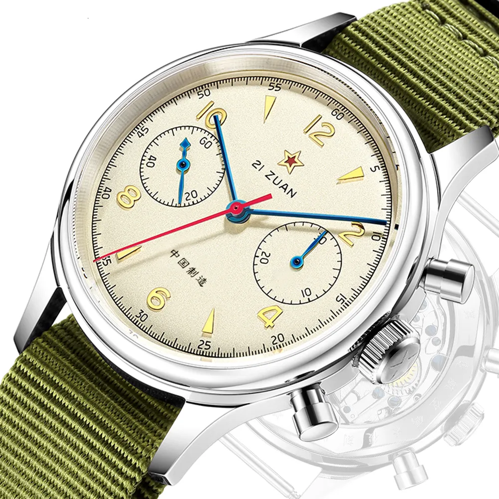 Inne zegarki moda 40 mm 38 mm Seagull 1963 Men Chronograph Sapphire Mechanical ST1901 Ruch Pilot Pilot Męs Mens Watch 230601