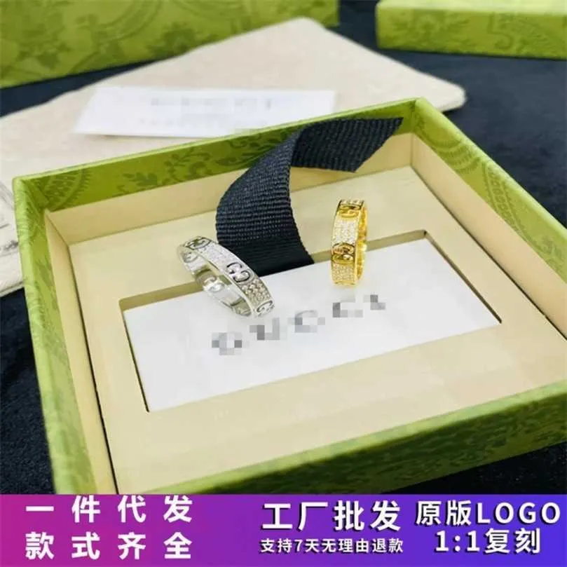 50% di sconto designer gioielli braccialetto collana anello 925 Sterling anello di diamanti pieno tendenza coppia anello fabbrica