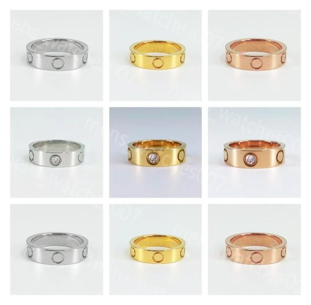2022 Love Ring mens designer anelli gioielli per donna Acciaio al titanio Larghezza 4 5 6mm anello in oro3335186