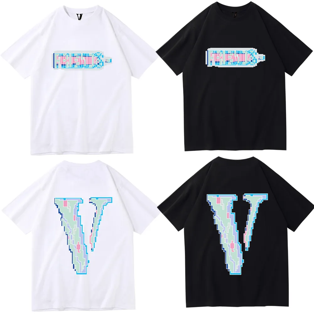 Vlone tshirt mens mode mens vit orm t shirt berömd designer t-shirt stor v högkvalitativ hip hop män kvinnor kort ärm s-xlmens man unik broderi designstil