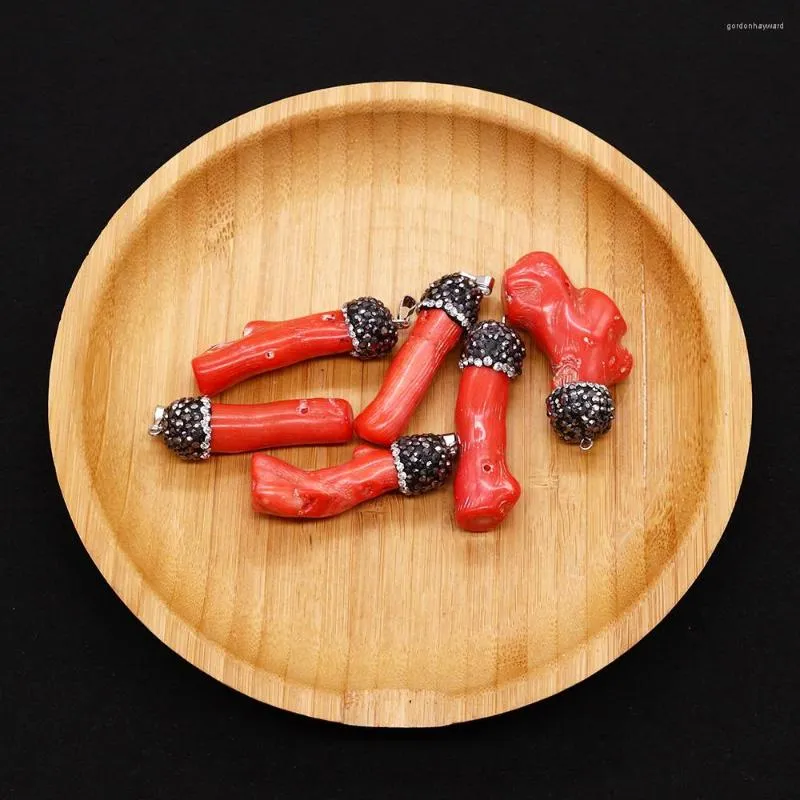 Charms 1pcs/bag Natural Sea Bamboo Irregular Red Coral Jewelry Small Pendant DIY Necklace Bracelet Earring Making Gift 1pcs