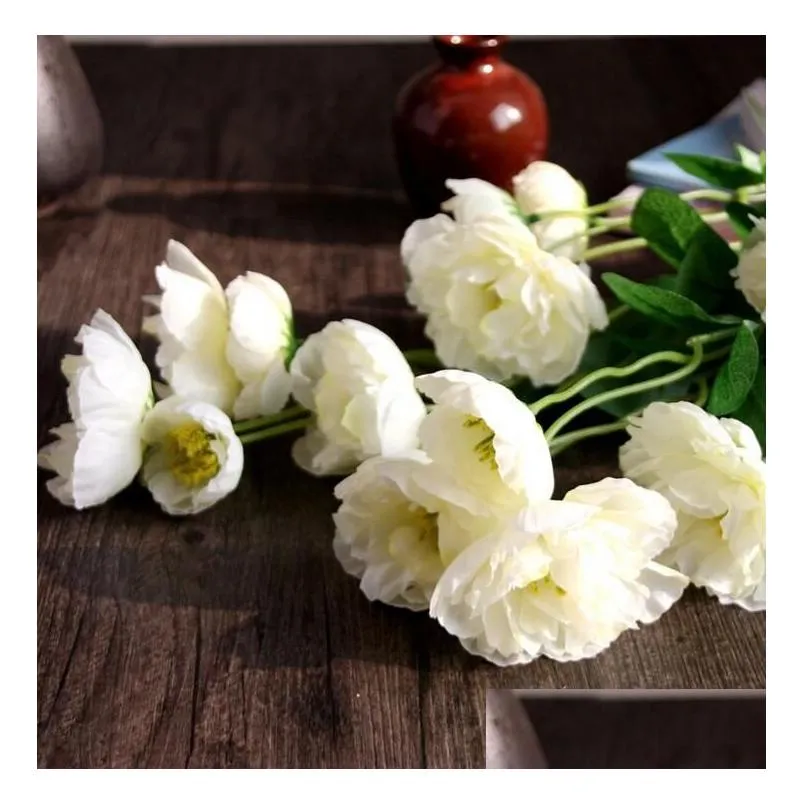 Decorative Flowers Wreaths Artificial Flower Somnus Factory Latex Faux Home Brouch Party Decoration Drop Delivery Garden F Dhwdz