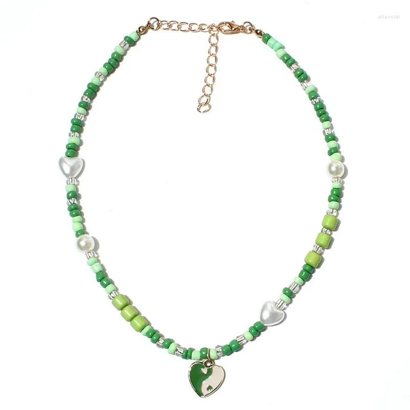 Ras du cou UDDEIN fait à la main bohème épissage perles Collier pendentif coeur perle Simple Collier fête cadeaux bijoux chaîne