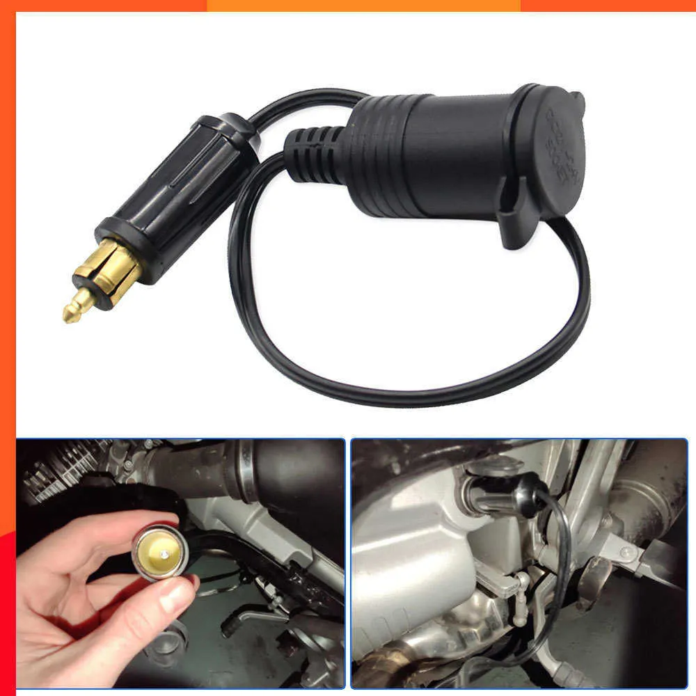 New DC 12V 24V EU Plug Cigarette Lighter Charger Socket Outlet Convert To Car Adapter Power Lead Cable for BMW DIN Hella Motorcycle