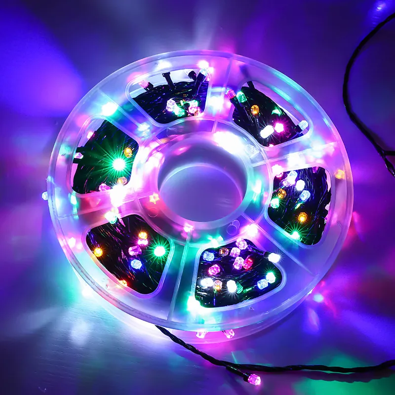 LED string light starry Christmas tree decoration light indoor outdoor  decorative black wire 50m 150ft festival holiday party lighting EU plug  blue