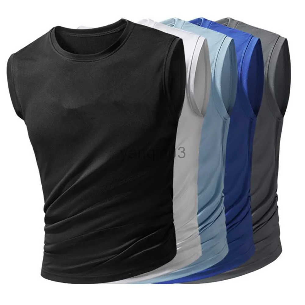 T-shirts pour hommes T-shirt sans manches pour hommes Gilet de sport Cyclisme Basketball Course à pied Équitation Gym Fitness Top Vêtements Sweat Workout Sportswear J230602