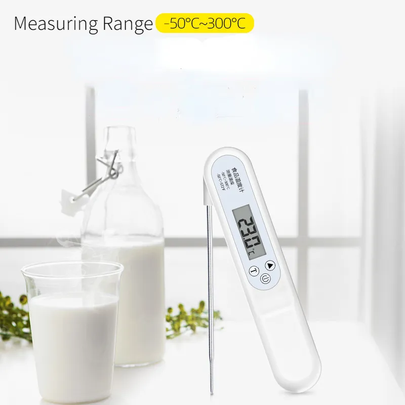 Thermomètres de Cuisine Alimentaire Huile Chaude Cuisson et Biberons Thermomètre à Sonde Pliable