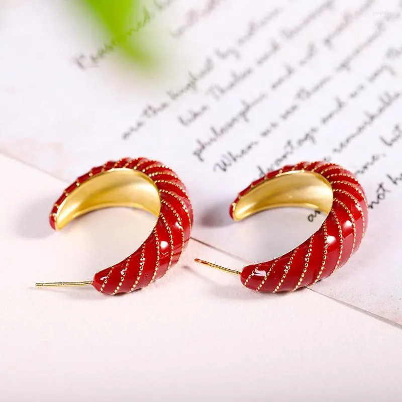 Кластерные кольца S925 Серкундные серебряные золотые бордовые герметрические серьги -шпильки красные женщины
