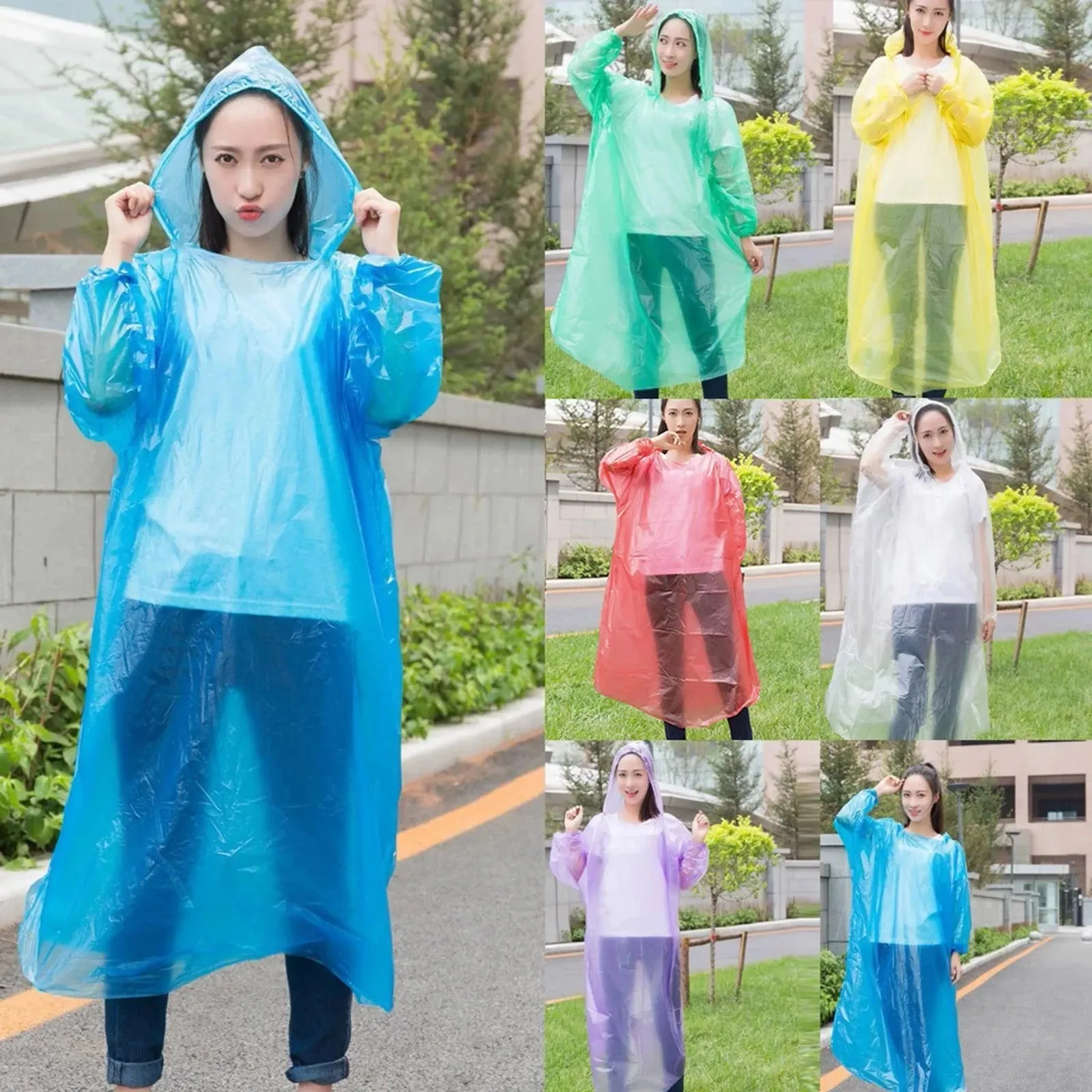 Waterproof Disposable Raincoat for Adults Emergency Poncho with Hood for Travel Camping One time Use Rainwear