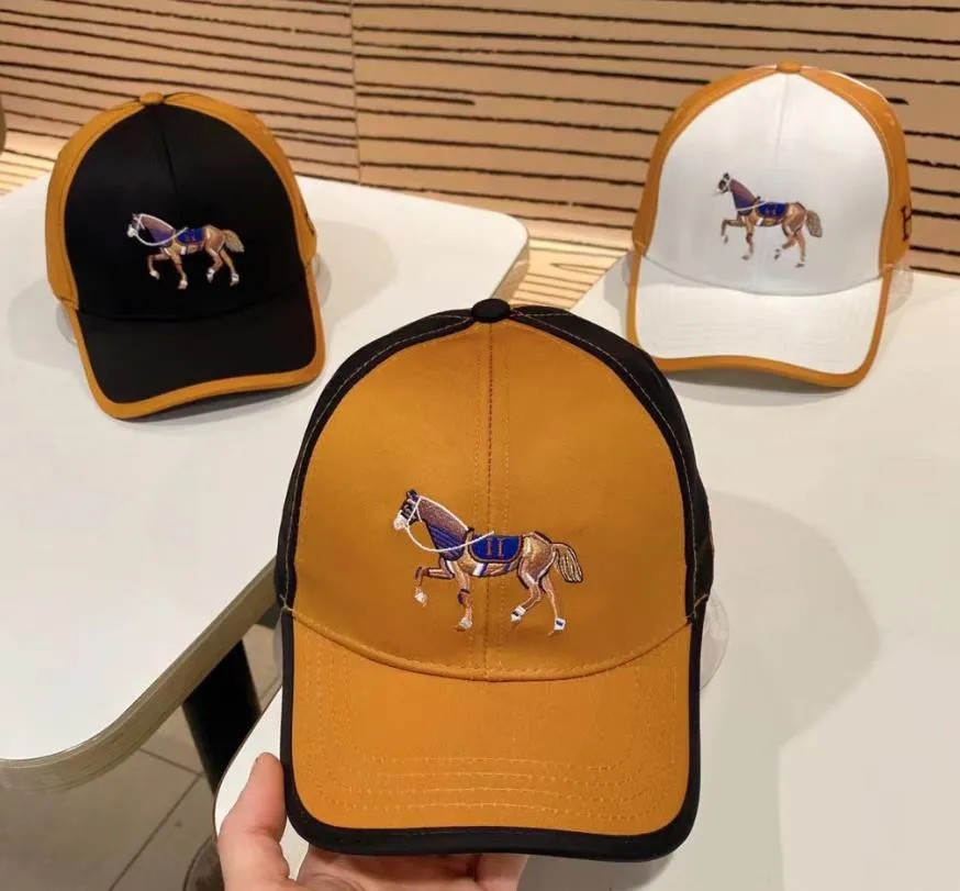 Gorra de béisbol de pareja con bordado de caballo de guerra de alta calidad, gorra de pato simple, todo, sombreros de protección solar