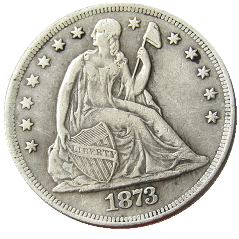 US 1873 P/CC/S Seated Liberty Dollar Copie de pièce plaquée argent