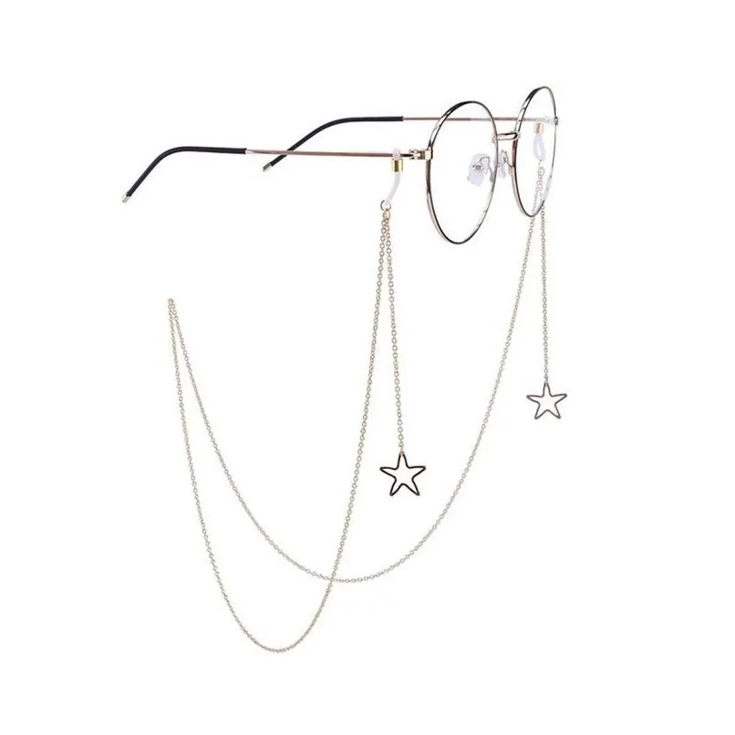 Brillenketten Mode Damen Penadant Brillen Hohlstern Sonnenbrille Brillenkette Brillen Kordelhalter Halsband Seil Drop De Dhgb1