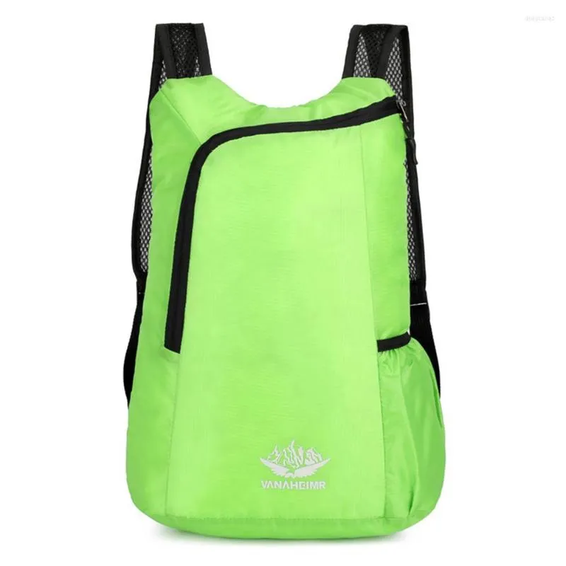 Sacs de plein air Sac de pêche en nylon Sac à dos scolaire pliable léger Portable Étanche Grande capacité Résistant à l'usure Pour les activités