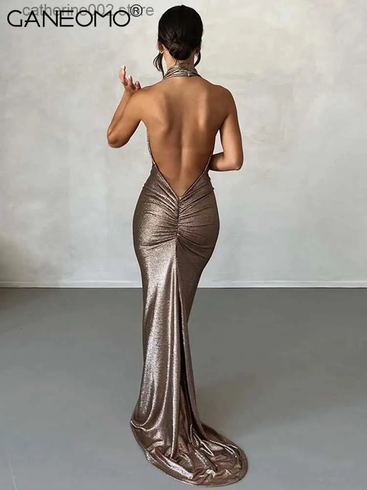 Party Dresses 2024 Prom Halter Backless Tight Maxi Dress for Women, Summer  Sexy Elegant Evening Club Ladies Bodycon Dance Wrap Long Dress, T230602