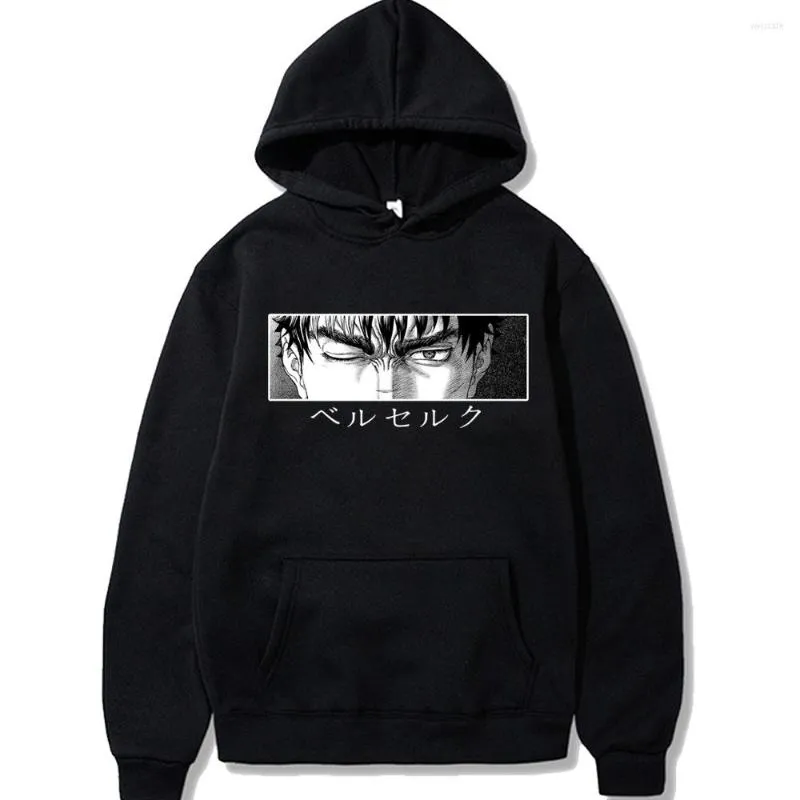 Sudaderas con capucha para hombre Berserk Guts Anime Hoodie Manga Pullovers Graphic Eye Print Hoody Cool Streetwear Sudaderas Tops Unisex