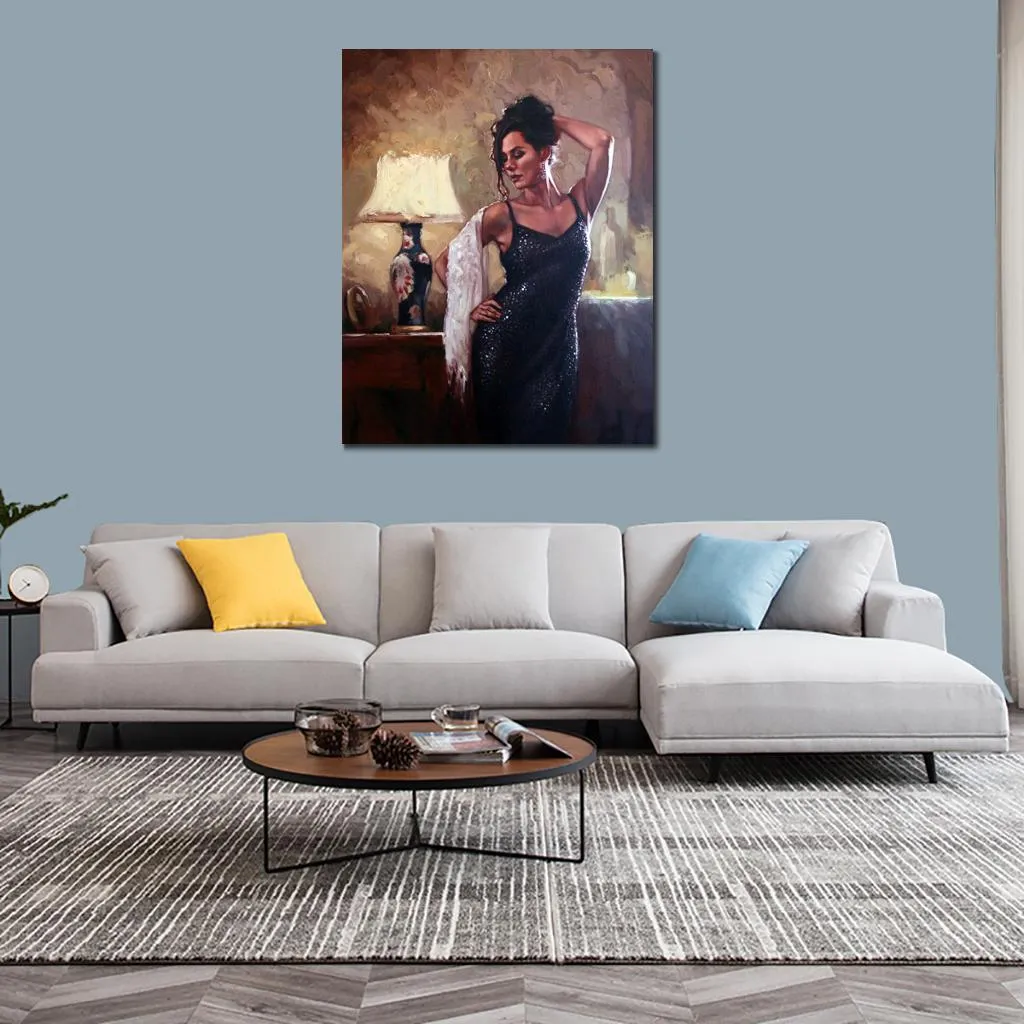 Moderne canvaskunst Mist of Dreams Romantisch Spaans dansen in getextureerde olieverfschilderijen op canvas Mooi decor voor loft