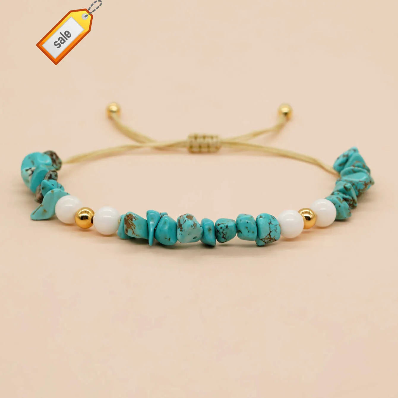 Go2boho New In Summer Bohemian Fashion Crushed Turquoise Stone Bead Bracciale Amicizia Regolabile Donna Trendy Gioielli Boho