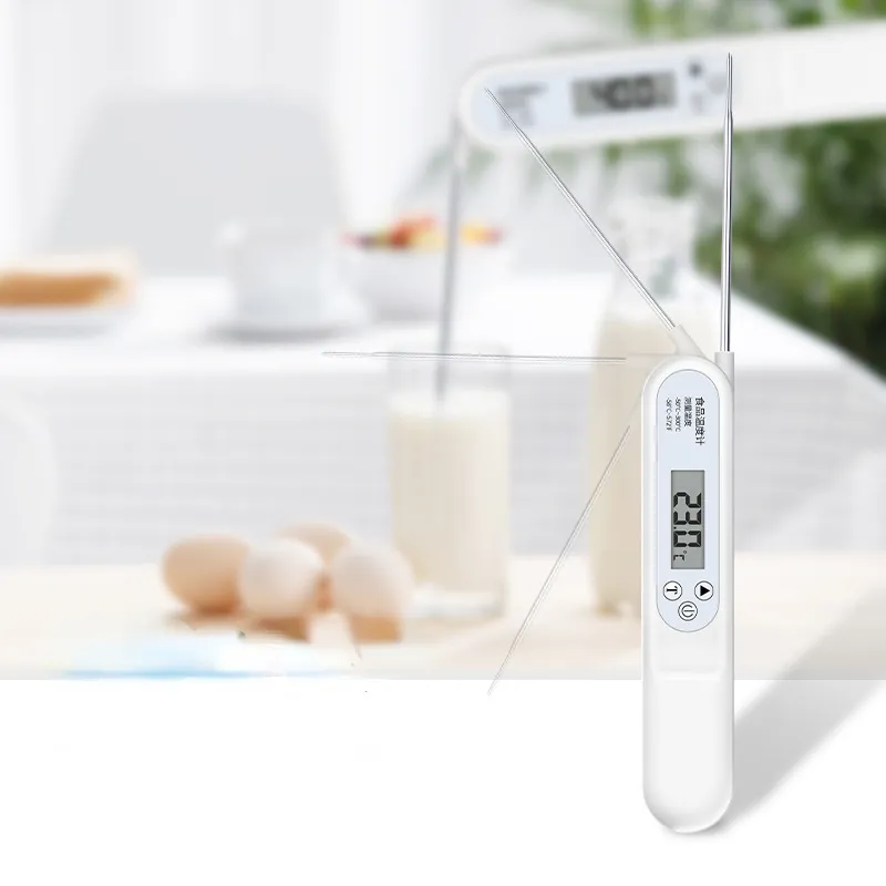 Thermomètres de Cuisine Alimentaire Huile Chaude Cuisson et Biberons Thermomètre à Sonde Pliable