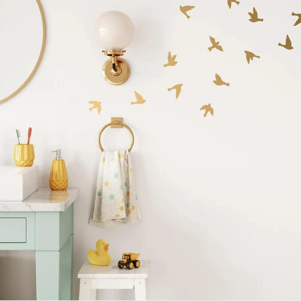 33Pcs Birds Wall Sticker Bathroom Showeroom Animal Flying Bird Jungle Woodland Wall Decal Playroom Vinyl Home Decor