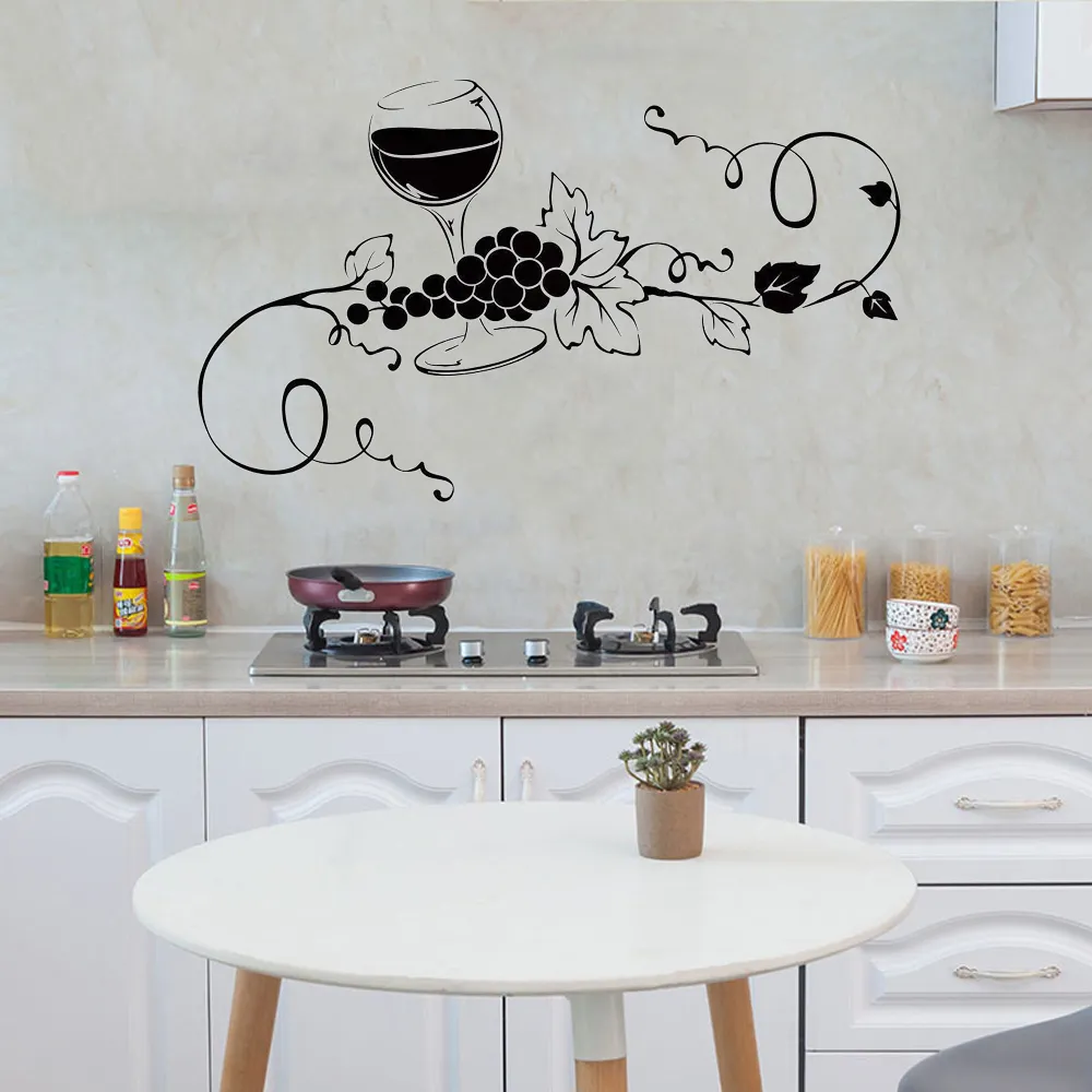 Creatieve keukenmuurstickers voor wijnwinkelsmuurstickers Home Decoratie Vinyl Mural Art Sticker aan de muur