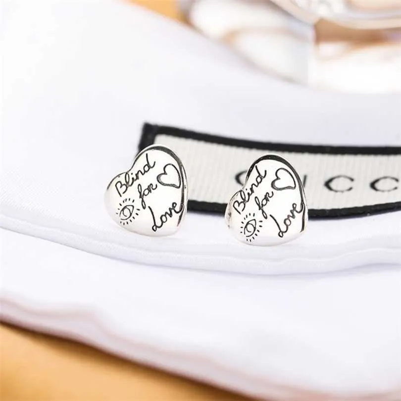 New 2023 designer jewelry bracelet necklace ring Love fearless heart-shaped trend men women lovers with same versatile pair of Earrings