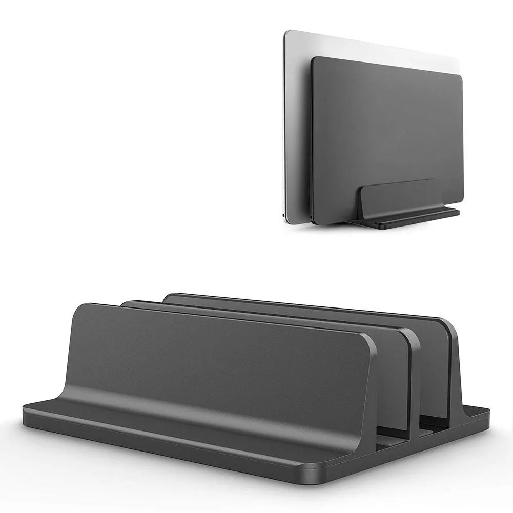 Ständer vertikaler Laptop -Ständer Einstellbarer Laptop Dock Doppel -Laptop vertikalem Ständer einstellbarer Halter (bis zu 17,3 Zoll) für den Mac PC -Stand