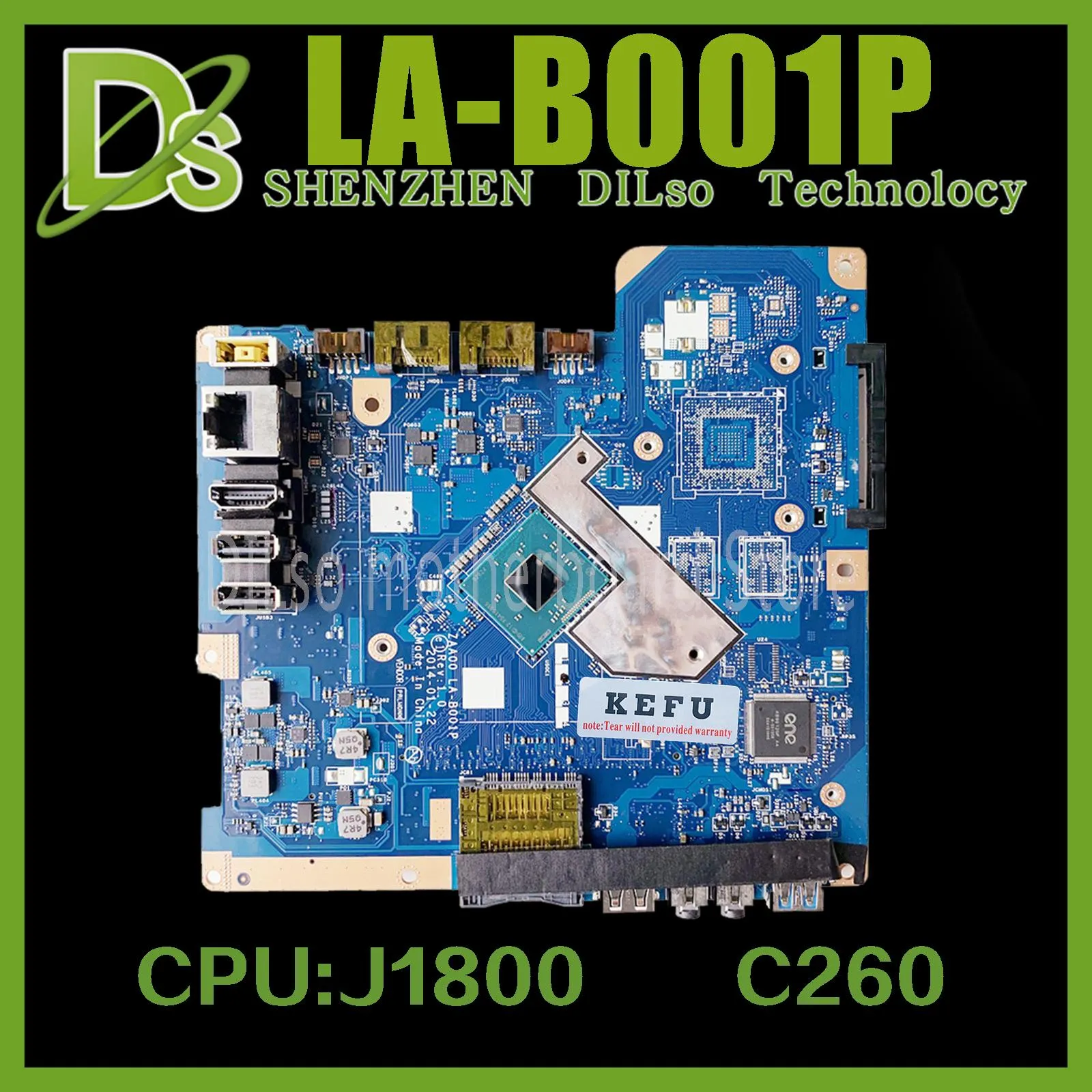 Moderkort KEFU ZAA00 LAB001P LAPTOP MODORBOD FÖR LENOVO C260 AIO FUR 90007033 90007032 Med J1800 CPU Mainboard 100% Fullt Tested