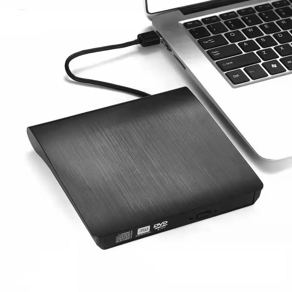 Drives Ultralight USB 3.0 Externo DVD CD Writer PlugandPlay Laptop Acessórios para PC PC preto para Mac OS 8.6/XP/Win7