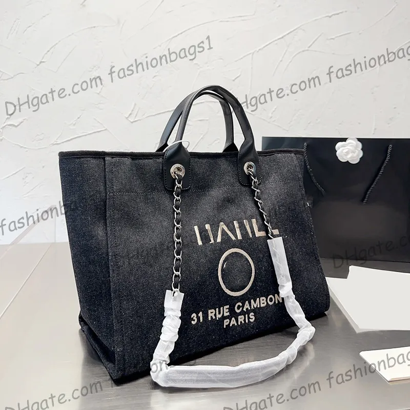 Chanelness Classic c Brand Tote Designer Beach Shopping Bags Cavan Deauville Chain Top Handle Large Capacity Pink Womens Two Tone Luggage Luxury