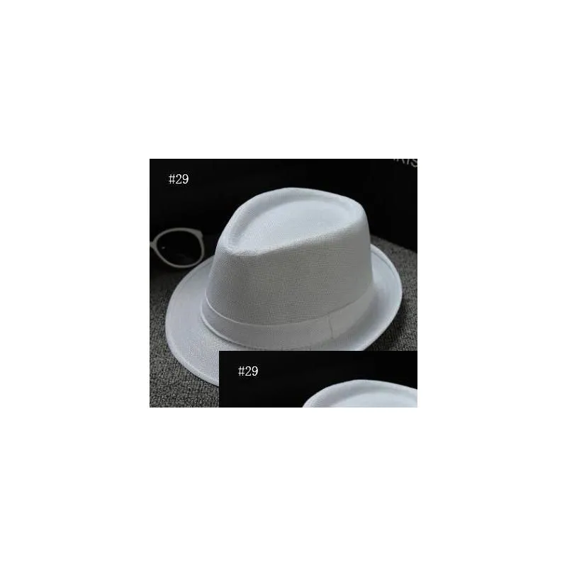 Cappelli a tesa avara Uomo Donna Cotone / Lino St Soft Fedora Panama Cappellini da esterno 28 colori Scegli Drop Delivery Accessori moda Sciarpe Dhexi