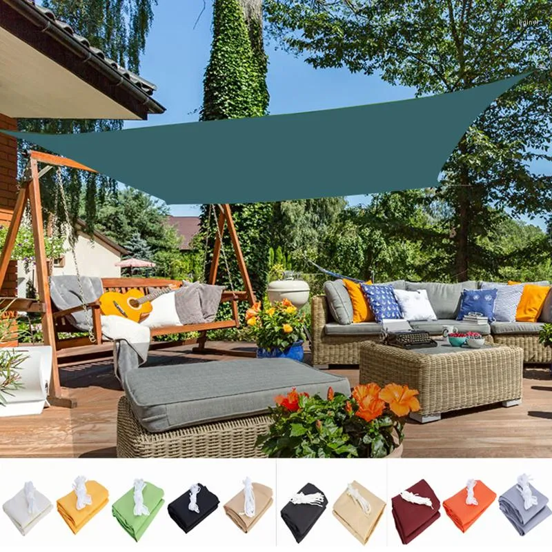 Abat-jour grande taille 300D vert noirâtre polyester bâche jardin Pergola pluie soleil voiles auvent bâche couverture piscine auvent