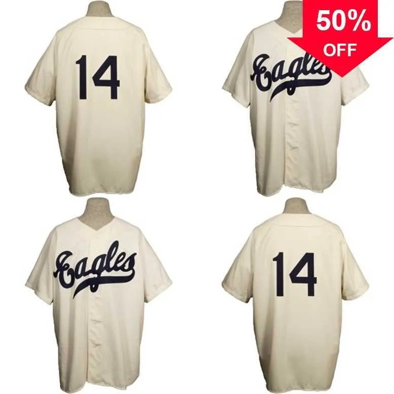 XFLSP Glamitness Newark Eagles 1946 Home Jersey 100％ステッチエブロフィーリービンテージ野球ジャージカスタム