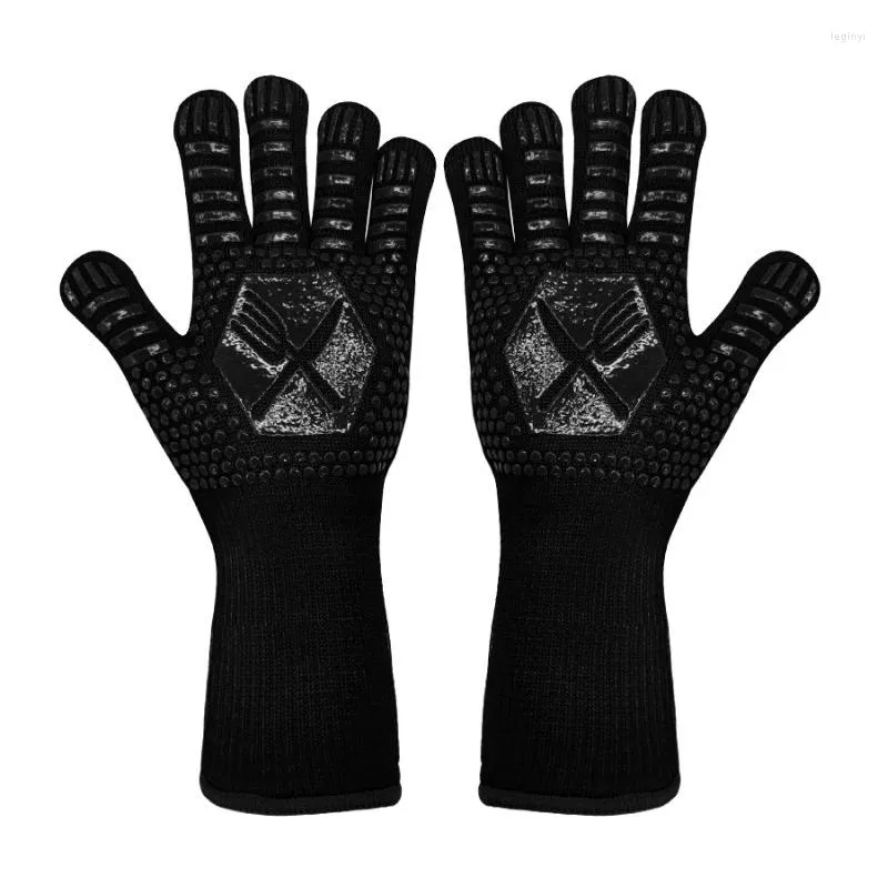 Tools 1 Pair Microwave Kitchen Glove BBQ Gloves High Temperature Resistance Oven Mitts 800 Degrees Fireproof Barbecue Heat Insulation