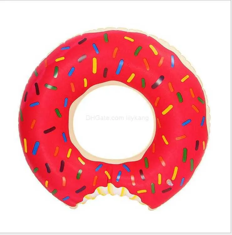 60 cm baby Sommer Wasser Spielzeug Donut Schwimmen Schwimmt Boje Aufblasbare Schwimmen Ring kinder Pool Schwimmt Erdbeere Donut schwimmen ring