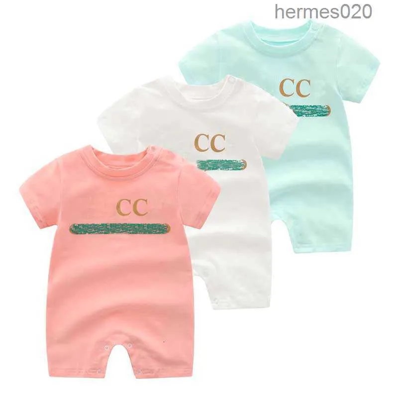 Baby Rompers Dziewczyno Summer Wysokiej jakości Bawełniane ubrania z krótkim rękawem 1-2 lata nowonarodzone kombinezony designerskie