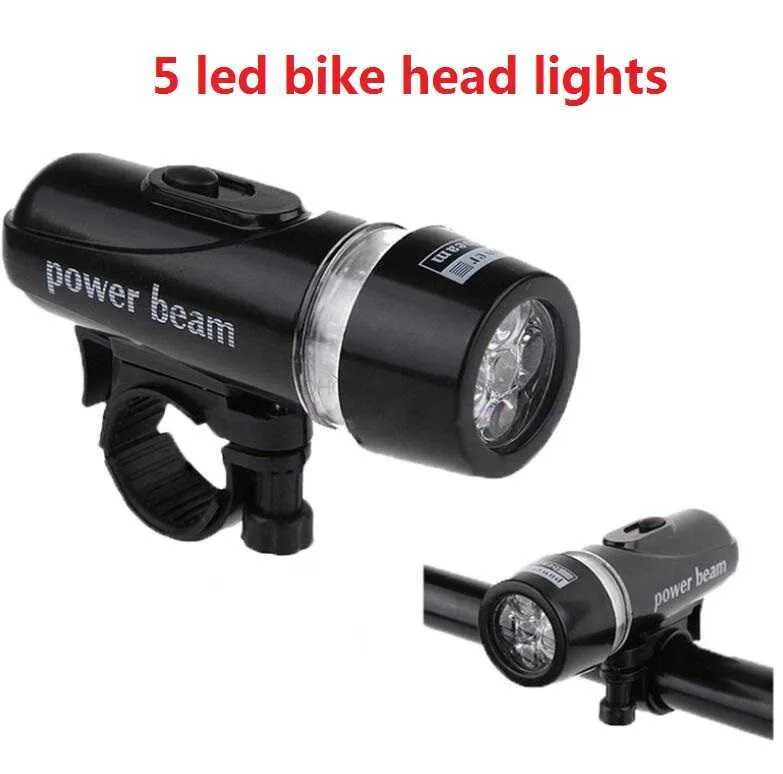 ciclismo Luci per biciclette per bici 5 LED Luce anteriore per bicicletta per bicicletta 5 LED Torcia di sicurezza Lampada per torcia Accessori per biciclette