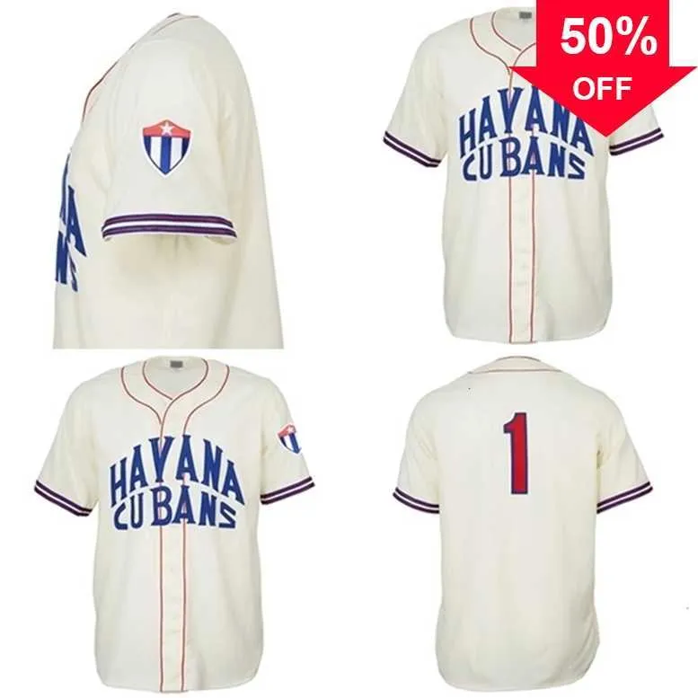 Xflsp GlaMitNess Havana Cubans 1947 Home Jersey Camicia Personalizzata Uomo Donna Youth Baseball Maglie Qualsiasi Nome E Numero Doppia Cucitura