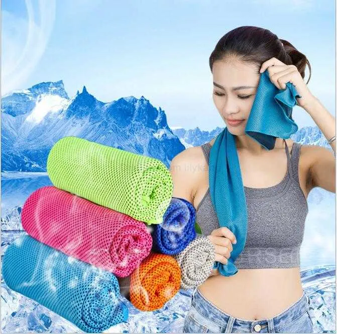 90*30 Yoga Fitness Cooling Handduk Ice Cool Handdukar Summer Dry Snabb Hand Face Handdukar Sport Running Sweat-Absorbent handdukar Alkingline