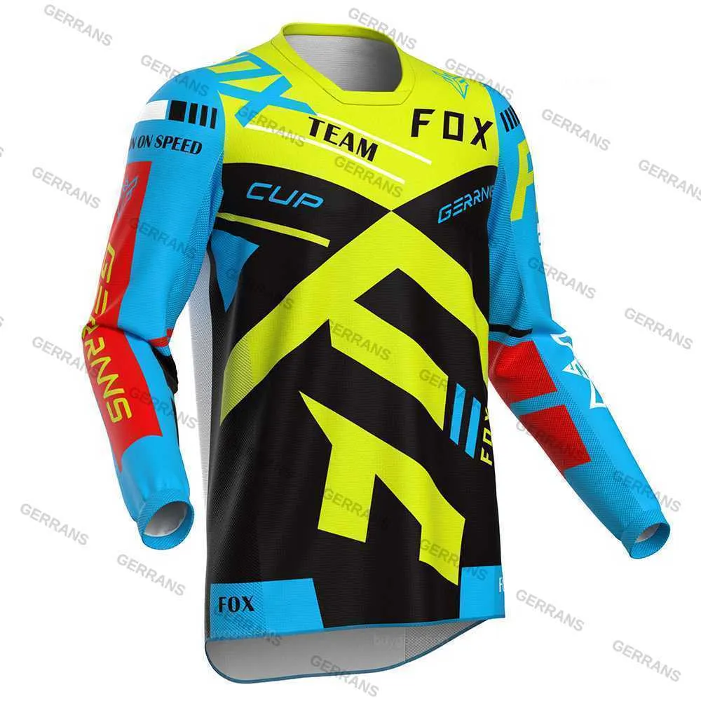 Men's T-Shirts 2023 Men's Downhill Jerseys Fox Cup Mountain Bike MTB Shirts Offroad DH Motorcycle Jersey Motocross Sportwear Clothing Bike