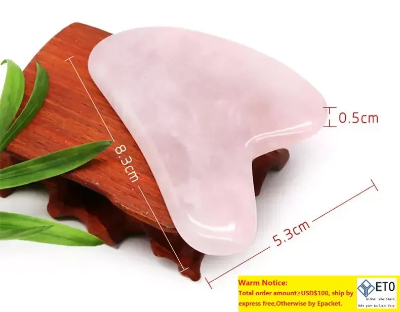 Aventurine Jade Gua Sha Face Massage Tool Massager Guasha Skin Care Ansiktsskönhet Verktyg Quartz Pink Guasha Natural Stone Healing