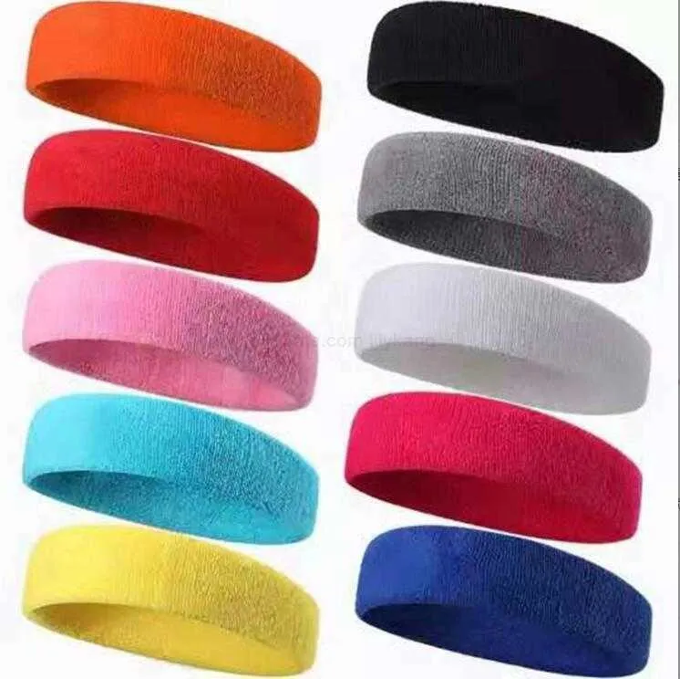 24 Colors Vogue Women Sport towel hair sweat bands Headband Simple Elastic Headbands Sports Yoga Accessory headbands outdoor gym running cycling sweatbands