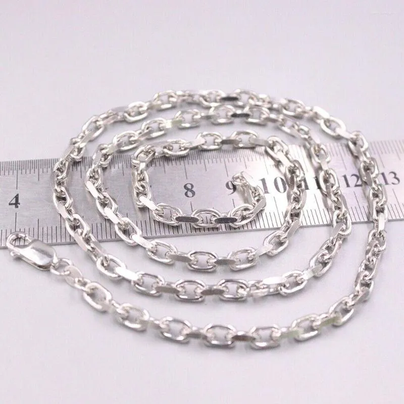 Catene Collana a catena a maglie in argento sterling 925 massiccio da 4 mm da 23,6 pollici S925