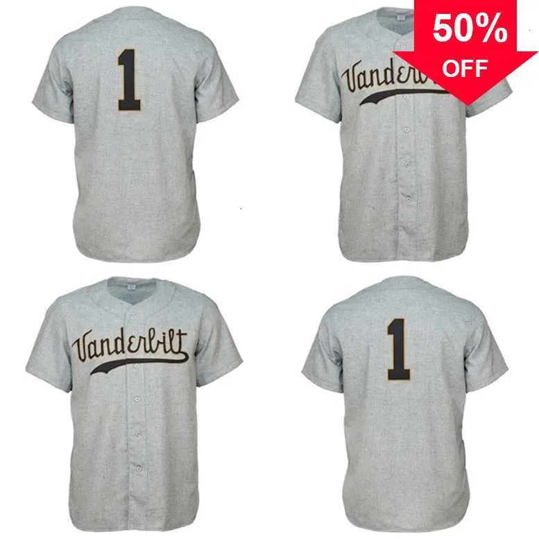 Xflsp GlaMitNess VU Vanderbilt Commodores 1960 Road Jersey Shirt Custom Heren Dames Jeugd Baseball Jerseys Elke naam en nummer dubbel gestikt