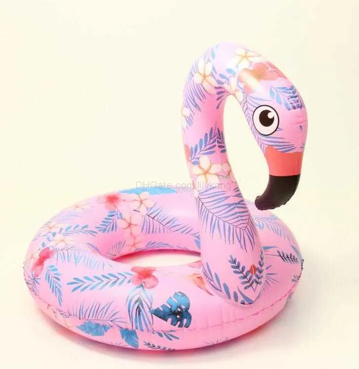 Söt uppblåsbar flamingo badring för barn och kvinnor mode simma pool flytande lounger strand leksak pvc vatten park gummibåtar madrassrör